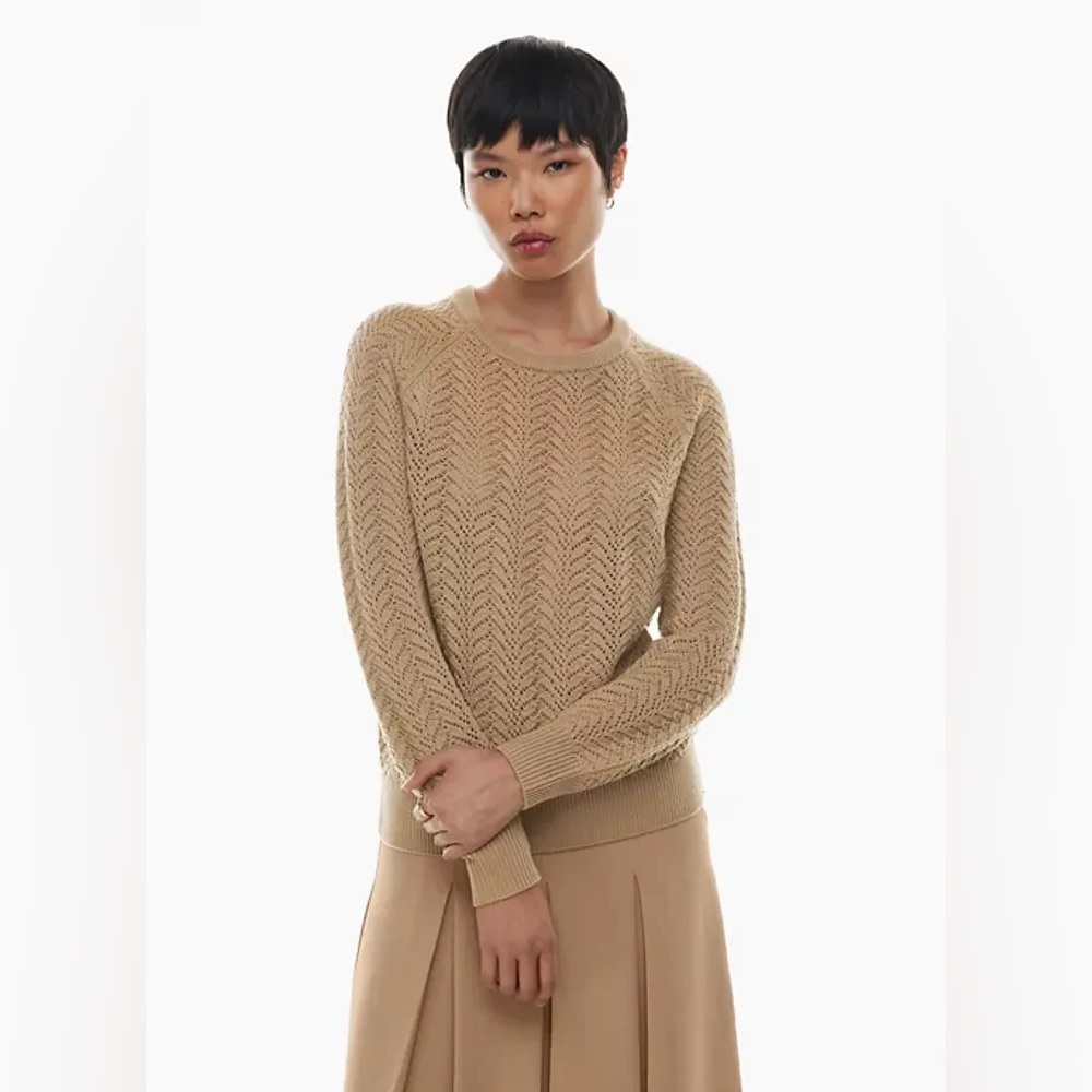 Aritzia Beige Crew Neck Sweater